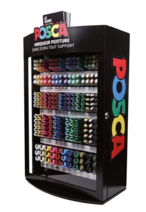 Posca Expositor de 281 Marcadores de Pintura - Punta de Poliester - Tinta Pigmentada Base Agua - Resistente a la Luz - Color y Trazo Surtidos