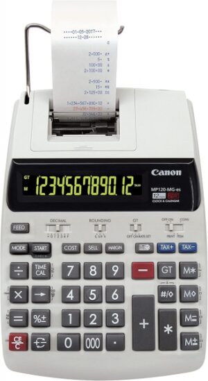 Canon MP120-MG-ES Calculadora de Impresion con Pantalla LCD de 1 Linea 12 Digitos - Impresion en Negro y Rojo - Diseño de Teclado Espacioso