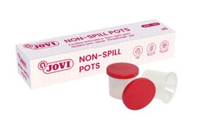 Jovi Pocillo Antivuelco Estuche de 5 Unidades - Tapa Conservadora - Limpieza de Pinceles - Evita Derrames - Color Transparente