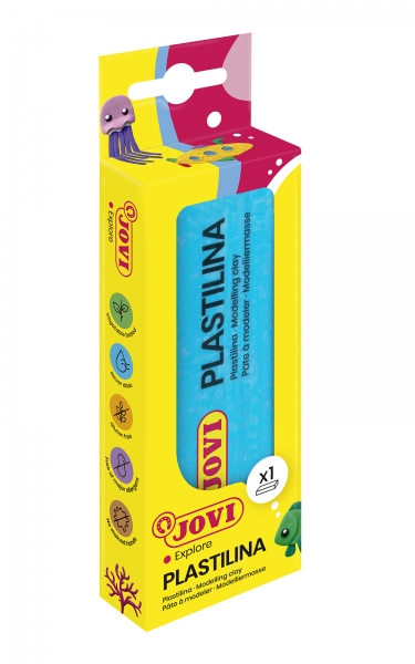 Jovi Pastilla de Plastilina 150gr - 100% Vegetal - No Se Seca - sin Gluten - Facil de Moldear - Libre de Alergenos - No Toxica - Color Azul