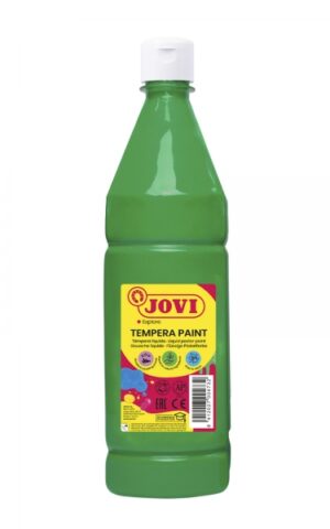 Jovi Tempera Paint Tempera Liquida 1000ml - Base Agua - Lista para Usar - Alto Poder Cubriente - Secado Rapido - Excelente Rendimiento - Facil Aplicacion - Color Verde