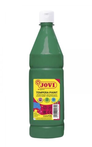 Jovi Tempera Paint Tempera Liquida 1000ml - Base Agua - Lista para Usar - Alto Poder Cubriente - Secado Rapido - Excelente Rendimiento - Facil Aplicacion - Color Verde Oscuro