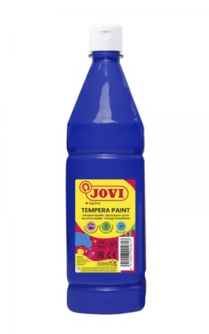 Jovi Tempera Paint Tempera Liquida 1000ml - Base Agua - Lista para Usar - Alto Poder Cubriente - Secado Rapido - Excelente Rendimiento - Facil Aplicacion - Color Azul Oscuro