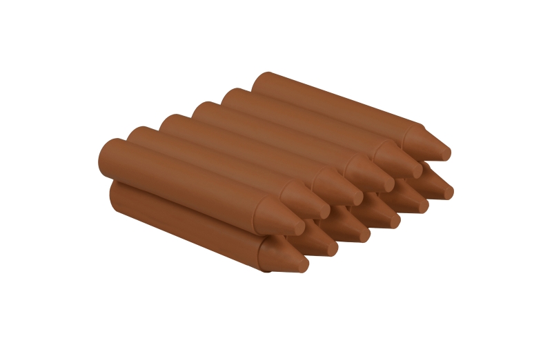 Jovi Estuche de 12 Ceras - No Manchan - No Huelen - Resistentes - Deslizan Bien - Faciles de Afilar - Ideales para Iniciacion al Dibujo - Color Marrón