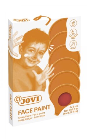 Jovi Estuche de 6 Botes 8ml Maquillaje Crema - Hipoalergenico - Base Grasa - Facil Aplicacion - Gran Cobertura - Colores Mezclables - sin Parabenos - Retiro Facil - Secado Rapido - Color Rojo