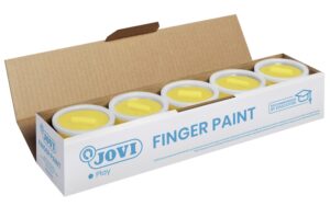 Jovi Bote de Pintura de Dedos - 125ml Pintura de Dedos - Colores Mezclables - Textura Gelatinosa - Lavable - sin Gluten Ni Alergenos - No Toxico - Estimula la Coordinacion Motora - Color Amarillo