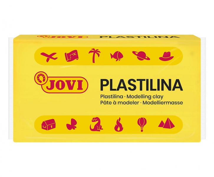 Jovi Caja de 30 Pastillas de Plastilina 50gr - Muy Moldeable - No Se Seca - sin Gluten - Libre de Alergenos - No Toxica - Color Amarillo