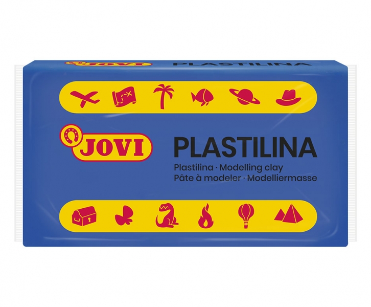 Jovi Caja de 30 Pastillas de Plastilina 50gr - Pasta Vegetal - No Endurece - sin Gluten - Inocua - Facil de Moldear - Ideal para Volumen y Moldes - Color Azul