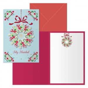 Dohe Poppy Pack de 6 Tarjetas de Felicitacion Navideña con Sobre - Tamaño Cerrada 11.5x17cm, Abierta 23x17cm - Papel Offset - Impresas a todo Color