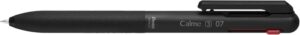 Pentel Calme Boligrafo Retractil de 3 Colores 0.7mm - Cuerpo Color Negro - Colores Tinta Azul, Rojo y Negro