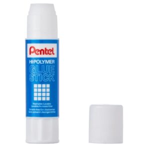 Pentel Hi-Polymer Pegamento en Barra 25gr - Facil Aplicacion - Ideal para Oficina, Hogar y Colegio - Transparente