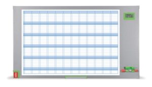 Nobo Performance Plus Planificador Anual de Pizarra Magnetica 725x50x1178mm - Pantalla con Fecha y Hora - Incluye Rotulador y Kit Magnetico