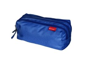 Enri Estuche Portatodo con 3 Compartimentos - Cierres de Cremallera - Fabricado en Poliester - Color Azul