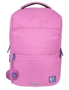 Oxford B-Ready Mochila 28L - Tamaño 42x30x15cm - Bolsillo Acolchado - Asa Superior - Funda para Lluvia - Poliester Reciclado RPET - Color Rosa