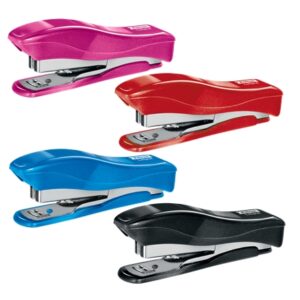 Petrus 200 Liliput WOW Grapadora + 1 Caja de 1.000 Grapas 23/6 - Hasta 12 Hojas - Grapas 23/6 - Grapado Cerrado y Clavado - Colores Surtidos