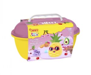 Jovi Play & Fun Cofre Sweet con 24 Barras de Plastilina 15gr + Modeladores + Recortables - Sin Gluten - Base Vegetal - No se Seca - Colores Surtidos
