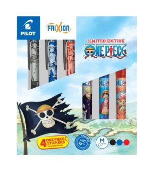 Pilot One Piece Caja Coleccionista con 3 Boligrafos Frixion Ball + 3 Boligrafos Frixion Ball Plus + 4 Stickers de Regalo - Borrables - Recargables - Colores Surtidos