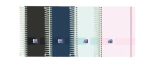 Oxford Live & Go Agenda Escolar 25/26 Espiral Semana Vista - Tamaño 8º - Tapa de Plastico Opaco - Esquinas Microperforadas - Espacio para Notas - Cierre con Goma - Colores Surtidos