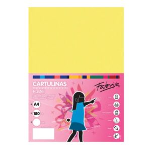 Fabrisa Pack de 50 Cartulinas 180 g/m² - Tamaño A4 - Color Amarillo