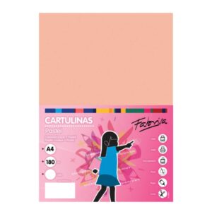 Fabrisa Pack de 50 Cartulinas 180 g/m² - Tamaño A4 - Color Salmon