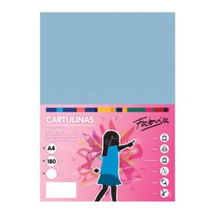 Fabrisa Pack de 50 Cartulinas 180 g/m² - Tamaño A4 - Color Azul Claro