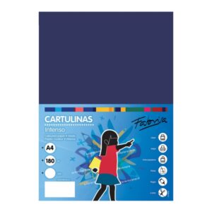 Fabrisa Pack de 50 Cartulinas 180 g/m² - Tamaño A4 - Color Azul Oscuro