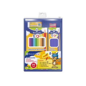 Bismark Pack Escolar con 12 Lapices HB, 12 Lapices de Colores, Afilalapiz y Goma de Borrar