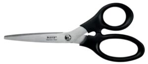 Leitz Tijeras de Acero Inoxidable 18.5cm - Agarre Ergonomico - Color Negro