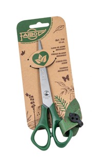 Faibo Tijeras de Oficina 16cm - Acero Inoxidable - Punta Roma - Color Verde Oscuro