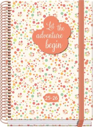 Dohe Bubbles Agenda Escolar 25/26 Espiral A5 - Semana Vista - Papel 70g/m2 - 4 Hojas de Pegatinas - Cubierta de Carton Plastificado - Cierre con Goma Elastica