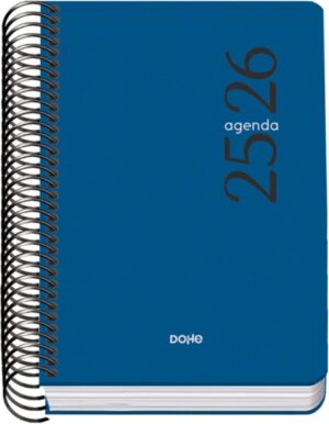 Dohe Esencial Agenda Escolar 25/26 Espiral A6 - Dia Pagina - Papel 70g/m2 - Cubierta en Polipropileno - Color Azul