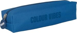 Dohe Colour Vibes Portatodo Cuadrado - Cierre con Cremallera y Tirador de Goma - Color Azul