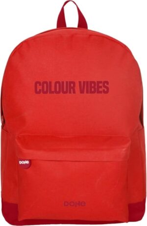 Dohe Daypack Colour Vibes Mochila Escolar - Varios Compartimentos - Asa Superior - Tirantes Acolchados y Ajustables - Fabricada en Poliester - Color Rojo