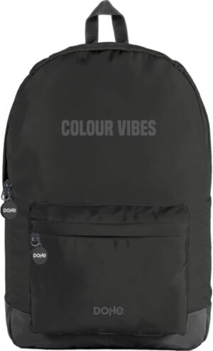 Dohe Daypack Colour Vibes Mochila Escolar - Varios Compartimentos - Asa Superior - Tirantes Acolchados y Ajustables - Fabricada en Poliester - Color Negro
