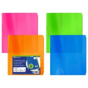 Bismark Pack de 8 Forros para Libros 305mm Polipropileno de Colores Neon - Solapa Ajustable - Facil Forrado en 3 Pasos - Sin Necesidad de Cortar ni Usar Cinta Adhesiva - Colores Surtidos