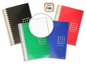 Golden Cuaderno Espiral Folio 80 Hojas 60grs Pautado - Margen Remarcado - Tapa Extradura - Colores Surtidos