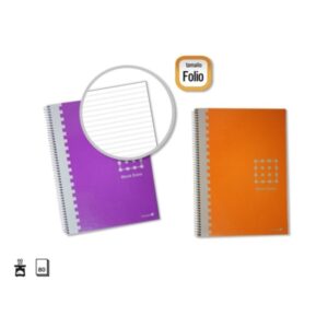 Golden Cuaderno Espiral Folio 80 Hojas 60grs Pautado 3.5mm - Margen Remarcado - Tapa Extradura - Colores Surtidos