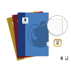 Golden Basic Pack de 10 Libretas Grapadas A4 50 Hojas 60grs 1 Raya - Colores Surtidos