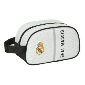 Safta Real Madrid 1ª Equipacion 24/25 Neceser - 1 Compartimento - Asa de Mano - 26x15x12cm - Color Blanco/Negro