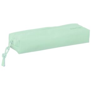 Safta Estuche Portatodo de 22cm - 1 Compartimento - Rectangular - Goma Elastica Trasera - 22x4x7cm - Color Verde Pastel