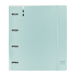 Safta Carpeta de 4 Anillas - PP Foam - Anillas de 35mm - Incluye 100 Hojas A4 - 27x32x4cm - Color Azul Claro