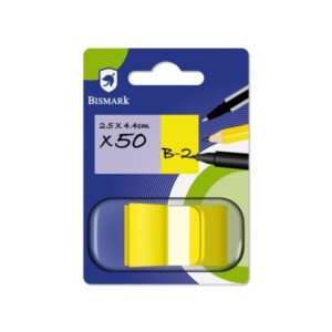 Bismark Dispensador con 50 Marcadores Reposicionables 44 x 25mm - Para Marcar, Señalar o Destacar Informacion - Color Amarillo