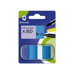 Bismark Dispensador con 50 Marcadores Reposicionables 44 x 25mm - Para Marcar, Señalar o Destacar Informacion - Color Azul