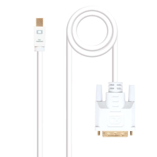 Nanocable Cable Conversor Mini DP Macho a DVI Macho 5m - Color Blanco