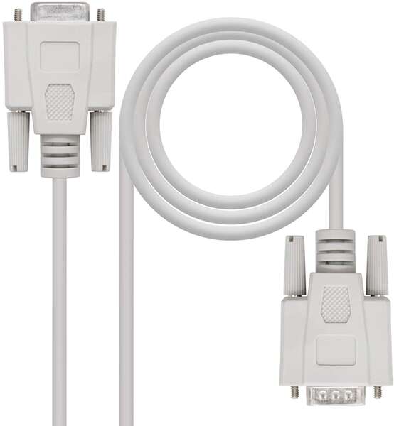 Nanocable Cable Serie RS232 DB9 Macho a DB9 Hembra 3m - Color Beige