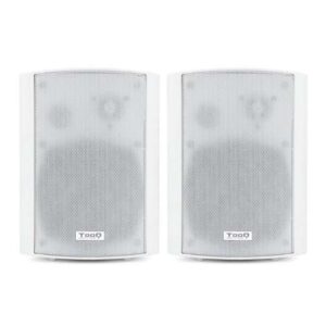 Tooq Altavoces Autoamplificados de Pared 60W - Control de Volumen, Agudos y Bajos - Soporte Giratorio 180º - Color Blanco