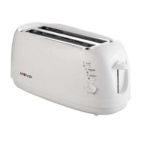 Muvip Tostadora de Pan 1300W - Capacidad para 4 Rebanadas - 6 Niveles de Tostado - Funcion Calentar, Descongelacion y Recalentar - Parada Automatica y Manual
