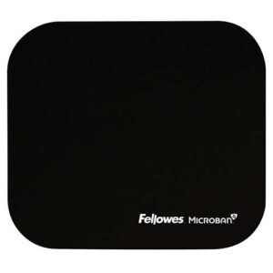 Fellowes Alfombrilla para Raton con Microban - Proteccion Antibacteriana - Base de Goma - 23.2x19.9cm - Color Negro