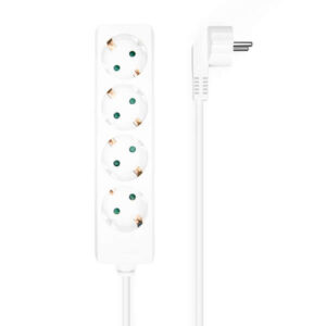 Aisens Regleta Multiple de 4 Tomas sin Interruptor con Cable 3×1.5mm2 - 1.4m - Color Blanco