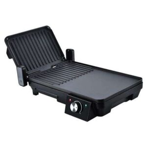 Muvip Sandwichera + Plancha Asar 2000W - Apertura hasta 180º - Placas Grill + Lisa - Selector de Temperatura - Placa Superior Basculante - Asa Tacto Frio